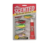 Berkley Lot de 5 leurres de pêche parfumés Flicker Shad Tiger, Assortis, 3/453,6 g, 7 cm, Taille, Profil et Profondeur de plongée imitant l'ombre réelle, équipé d'un Crochet Fusion19