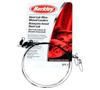 Berkley MC Mahon Steelon Wire-Wound 30 cm 30 LB Black Câble en Acier INOX Fil de Pêche Brochet Bas de Ligne Résistant Métallique