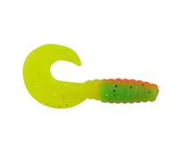 Berkley PowerBait Power Grubs Appât de pêche, Firetiger, Parfum et saveur irrésistibles, Action réaliste, Corps volumineux, idéal pour Bar, doré Jaune, Truite et Plus Encore