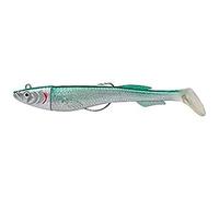 Berkley Powerbait Power Sardine - Leurre Souple Polyvalent Texan pour la Pêche en Mer, Founit avec deux Paddle pour le Lieu, Bar, et autres Carnassiers, Blackminnow FIIIsh