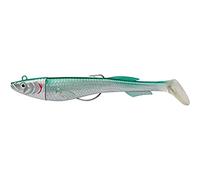 Berkley Powerbait Power Sardine - Leurre Souple Polyvalent Texan pour la Pêche en Mer, Founit avec deux Paddle pour le Lieu, Bar, et autres Carnassiers, Blackminnow FIIIsh
