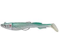 Berkley Powerbait Power Sardine - Leurre Souple Polyvalent Texan pour la Pêche en Mer, Founit avec deux Paddle pour le Lieu, Bar, et autres Carnassiers, Blackminnow FIIIsh