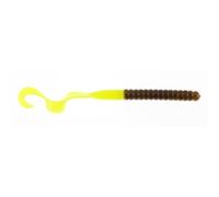 Berkley PowerBait® Power Worm Appât de pêche, Citrouille Verte/Chartreuse, 18 cm, saveur irrésistible, Profil de ver à Queue bouclée Classique, idéal pour la pêche au Printemps, en été et en Automne