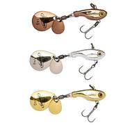 Berkley Pulse Spintail Fishing Lure 3-Pack, Predator Hard Lures with Dual-Blade Vibration for Perch Trout and Pike, Fusion 19 Treble Hook, Jig Spinner, River Or Lake Freshwater Angler, 9g and 14g