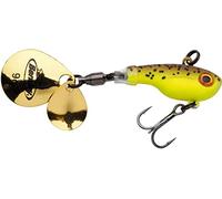Berkley Pulse Spintail Fishing Lure | High-Performance Predator Bait for Freshwater Fishing | Double-Blade Vibration, Lifelike Wobble Action & Fusion19 Treble Hook | 7.5 cm | 28 g | Brown Chartreuse