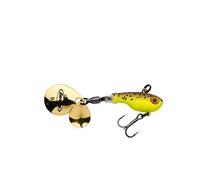 Berkley Pulse Spintail Leurre Hybride Jig Spinner, Équipé d'Hameçon Fusion, se lance loin et est Redoutable pour la Pêche des Carnassiers en Eau Douce, Chartreuse marron