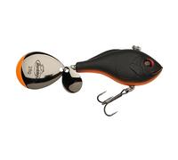 Berkley Pulse Spintail XL Leurre de pêche, spinnerbait à Deux Lames pour brochet, Perche, Sandre, pêche au carnassier, Couleurs Vives, spinnerbait d'eau Douce, 8cm, Noir Orange
