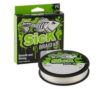Berkley Sick Braid Fil de pêche tressé, 8 brins, 150 m, pour la pêche en eau douce ou en eau salée, blanc ou noir, 0,06 mm, 5,4 kg
