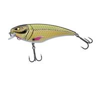 Berkley Zilla Flanker Leurre dur pour la Pêche du Brochet en Eau Douce, Reste Sous la Surface, Hameçon Fusion, Action Wobbling, sans Plomb, Ayu Green