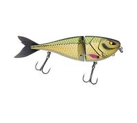 Berkley Zilla Jointed Glider Leurre dur pour la Pêche du Brochet en Eau Douce, Coule Doucement, Hameçon Fusion, Action Erratique, sans Plomb, Ayu Green