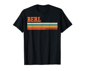 BERL Retro Prénom personnalisé Rayures Vintage T-Shirt Graphique avec Valeur