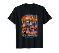Berlin 030 Skyline Nachtleben Comic Collage T-Shirt