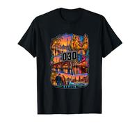 Berlin 030 Skyline Nachtleben Comic Collage T-Shirt Graphique avec Valeur