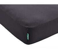 Berlin 202092 Drap Housse en microsatin Doux pour la Peau pour Lits à sommier tapissier et Matelas jusqu'à 30 cm de Hauteur 90 x 200 + 30 cm Noir