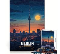 Berlin, Allemagne Paysage Urbain Nocturne Puzzle de 1000 pièces pour Adolescents Détente et tranquillité Idée Cadeau de Noël (50x75cm)