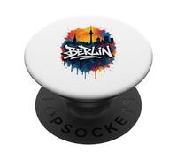 Berlin Allemagne Tour TV Horizon de la ville Aquarelle Graffiti PopSockets PopGrip Adhésif