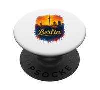 Berlin Allemagne Tour TV Horizon de la ville Aquarelle Souvenir PopSockets PopGrip Adhésif