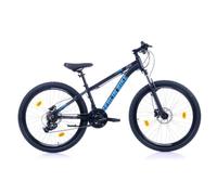 BERLIN BIKE VTT MTB1 : 26 pouces et hauteur de cadre de 33 cm, freins à disque hydrauliques & système Shimano, noir-bleu