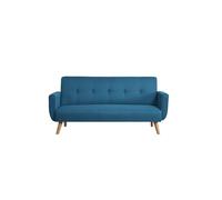 CONCEPT USINE | Canapé Scandinave Convertible Velours 3 Places | Berlin Bleu Canard |Canapé Lit Moderne avec Accoudoirs | Largeur 183 cm | Tissu 100% Polyester | Equilibre, Confort, Design, Résistant