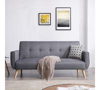Concept Usine Canapé scandinave convertible Berlin 3 places, tissu 100% polyester, gris