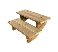 Vinuovo- Escalier extérieur Bois - Berlin - 2 Marches H 37 cm - sans Contre-marches, Largeur 80 cm - Vinuovo- Escalier en kit, en Bois Autoclave. pour Jardin. Balcon et Terrasse