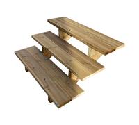 BERLIN Escalier extérieur bois 3 marches H 54cm L-100cm - sans contre marche