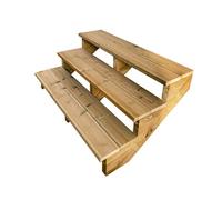 Vinuovo- Escalier extérieur Bois - Berlin - 3 marches H 54 cm - sans Contre-marches, Largeur 120 cm - Vinuovo- Escalier en kit, en Bois Autoclave. pour Jardin. Balcon et Terrasse