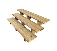 Vinuovo- Escalier extérieur Bois - Berlin - 3 marches H 54 cm - sans Contre-marches, Largeur 160 cm - Vinuovo- Escalier en kit, en Bois Autoclave. pour Jardin. Balcon et Terrasse