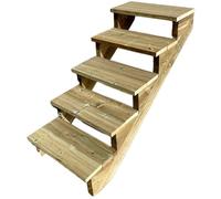 BERLIN Escalier extérieur bois 5 marches H 88cm L-100cm - sans contre marche
