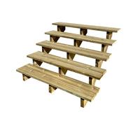 Vinuovo- Escalier extérieur Bois - Berlin - 5 marches H 88 cm - sans Contre-marches, Largeur 120 cm - Vinuovo- Escalier en kit, en Bois Autoclave. pour Jardin. Balcon et Terrasse