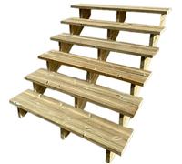 BERLIN Escalier extérieur bois 6 marches H 105cm L-120cm - sans contre marche