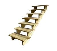 BERLIN Escalier extérieur bois 7 marches H 122cm L-100cm - sans contre marche
