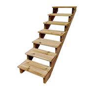 BERLIN Escalier extérieur bois 7 marches H 122cm L-60cm - sans contre marche