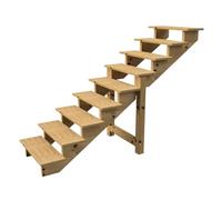 BERLIN Escalier extérieur bois, h156cm - 9 marches, L80cm SANS Contre Marche