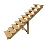 BERLIN Escalier extérieur bois, h173cm - 10 marches, L80cm SANS Contre Marche