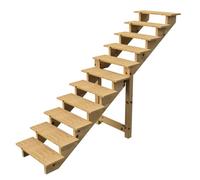 BERLIN Escalier extérieur bois, h190cm - 11 marches, L80cm SANS Contre Marche