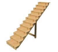BERLIN Escalier extérieur bois, h207cm - 12 marches, L80cm AVEC Contre Marches