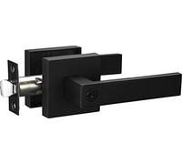 Berlin Modisch Poignée de porte d'entrée carrée contemporaine avec serrure et levier de verrouillage à clé [pour porte d'entrée ou bureau] réversible pour portes latérales droite et gauche très