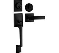 Berlin Modisch Poignée de porte monocylindre avec levier (pour entrée et porte d'entrée) réversible pour droitiers et gauchers Finition en fer noir