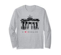Berlin Porte de Brandebourg Vintage Skyline J'aime Allemagne Manche Longue