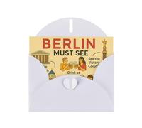 Berlin See Travel Guide Carte de vœux avec enveloppe, carte d'anniversaire, carte de Noël, carte d'invitation, 3 couleurs