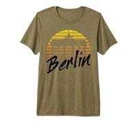 Berlin Skyline Allemagne Retro Vintage Sunset I Love Berlin T-Shirt Haut de Gamme
