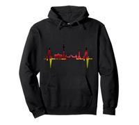 Berlin Skyline Heartbeat Allemagne Drapeau Allemand Heart Sweat à Capuche