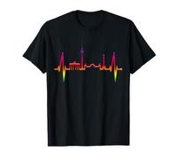 Berlin Skyline Heartbeat LGBT Rainbow Gay Pride Queer Love T-Shirt
