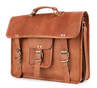 Berliner Bags Berlin M Sac Messenger en Cuir Véritable avec Bandoulière Réglable et Compartiment pour Ordinateur Portable 15 Pouces, Élégant et Spacieux pour Homme et Femme - Marron