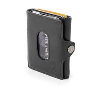 Berliner Bags Hamburg Portefeuille Slim en Cuir avec Protection RFID, Mini Portemonnaie Compact pour Homme, Idéal pour Cartes, Billets et Monnaie - Noir