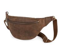 Berliner Bags Kai Sac Banane en Cuir Véritable, Sac Ceinture Imperméable avec Sangle Réglable et Fermetures Éclair YKK, Élégant et Pratique pour Homme et Femme - Marron