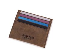 Berliner Bags Porte-Cartes en Cuir avec Protection RFID, Étui Mince et Élégant pour Cartes, Idéal pour Homme et Femme - Marron