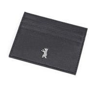 Berliner Bags Premium Porte-Cartes Hugo en Cuir Saffiano, Étui Cartes Bancaires Slim avec Protection RFID et Coffret Cadeau pour Homme et Femme - Noir