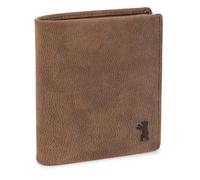 Berliner Bags Rome Portefeuille Vintage pour Homme avec Compartiment à Monnaie en Cuir avec Protection RFID - Portefeuille Fin pour Homme - Format Portrait - Marron, Marron foncé, L, Minimaliste